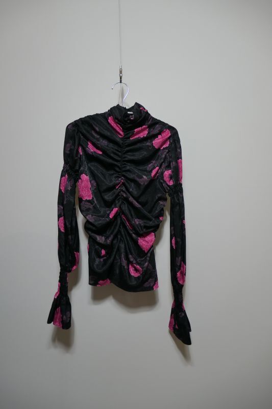 画像1: FETICO Floral print gatherer blouse