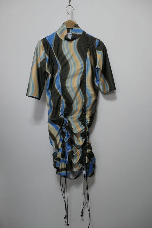 画像1: KISHIDAMIKI printed shirring mini dress