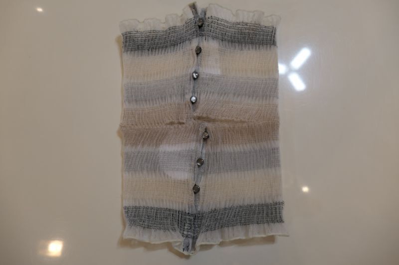 画像1: YUKI SHIMANE Shirring Border knit Bustier
