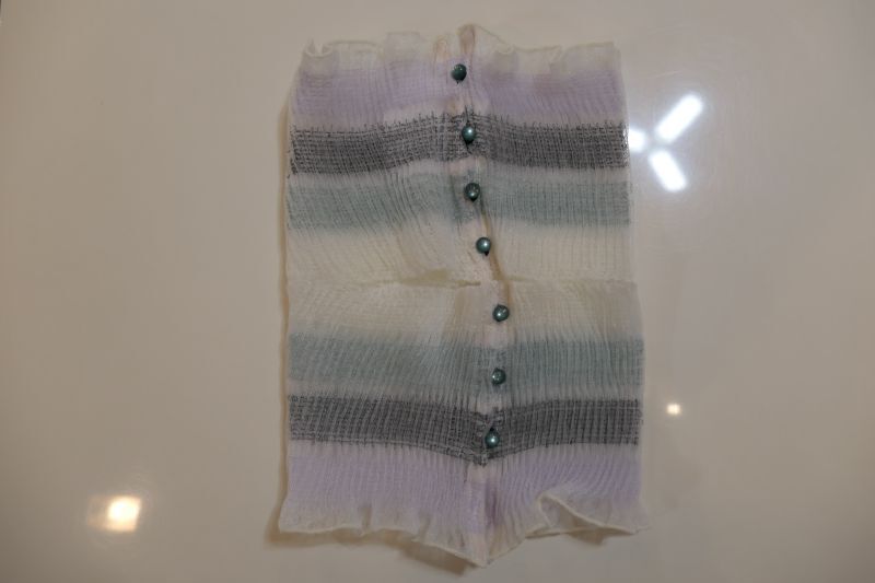 画像1: YUKI SHIMANE Shirring Border knit Bustier